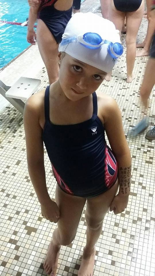 Natalie Macaluso as a young swimmer